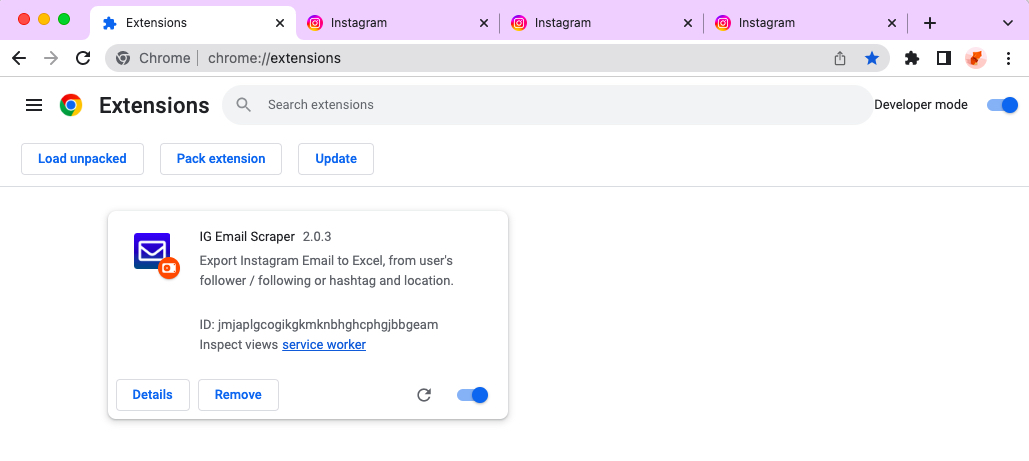 Jobstreet Scraper chrome extension install done